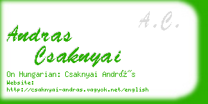 andras csaknyai business card